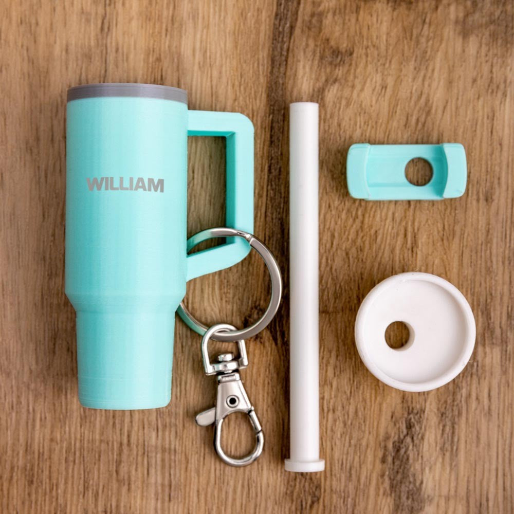 Custom Name 1:6 Scale Miniature Tumbler Keychain, 3D Printed Fidget Toy, Funny Accessory Home Decor, Gift for Family/Friends