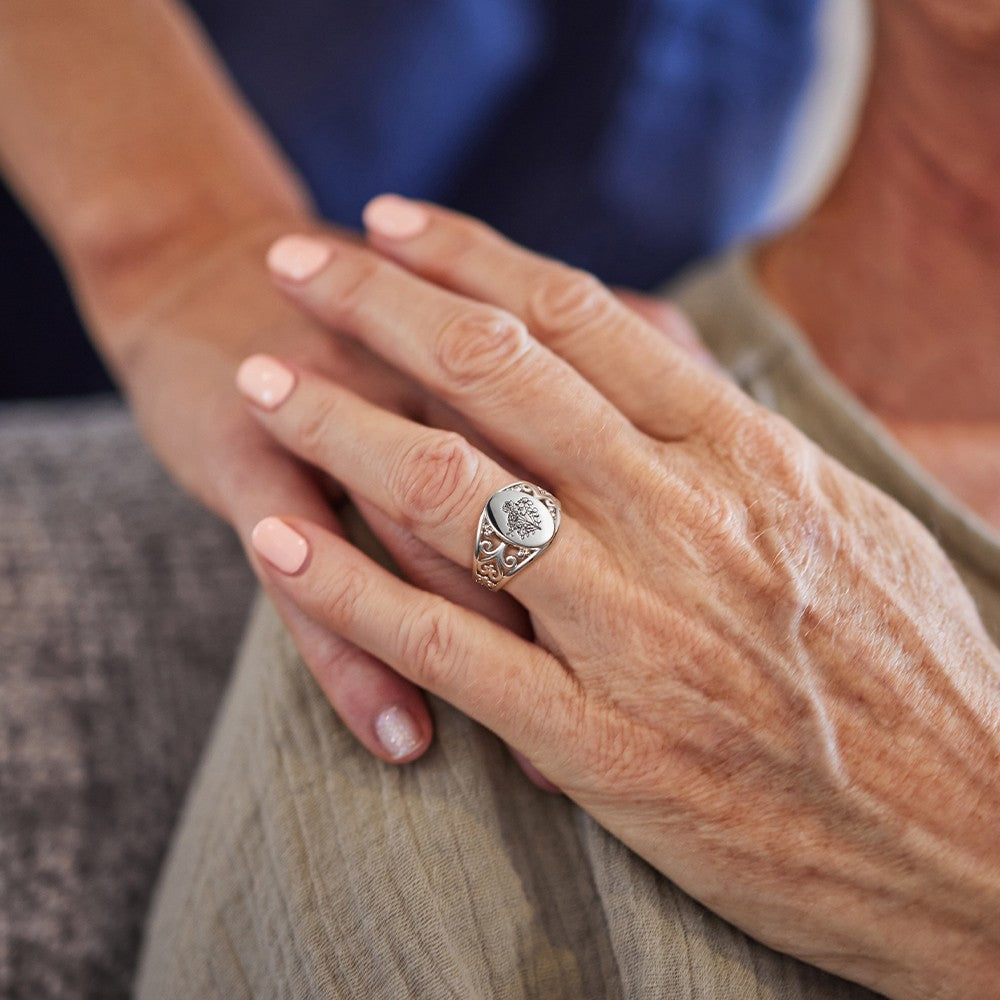 Personalized Birth Flowers Ring, Custom Birthflowers Family Ring, Sterling Silver 925 Bouquet Ring, Engraved Ring for Women, Gift for Mom/Grandma/Her