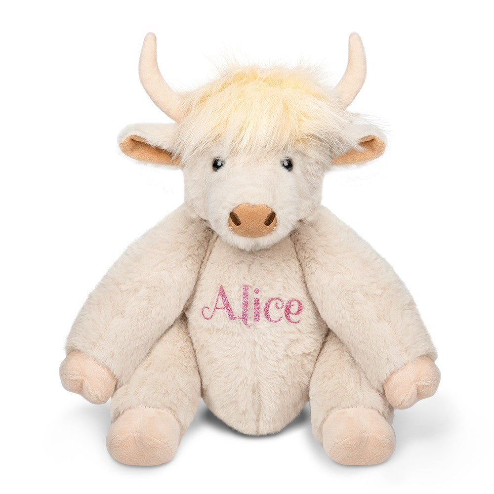 Personalized Highland Cow Stuffed Animal, Eco-Friendly Plush Farm Toy, Soft Toy Gift for Kids, Baby Shower/Birthday Gift for Kids/Highland Cow Lover