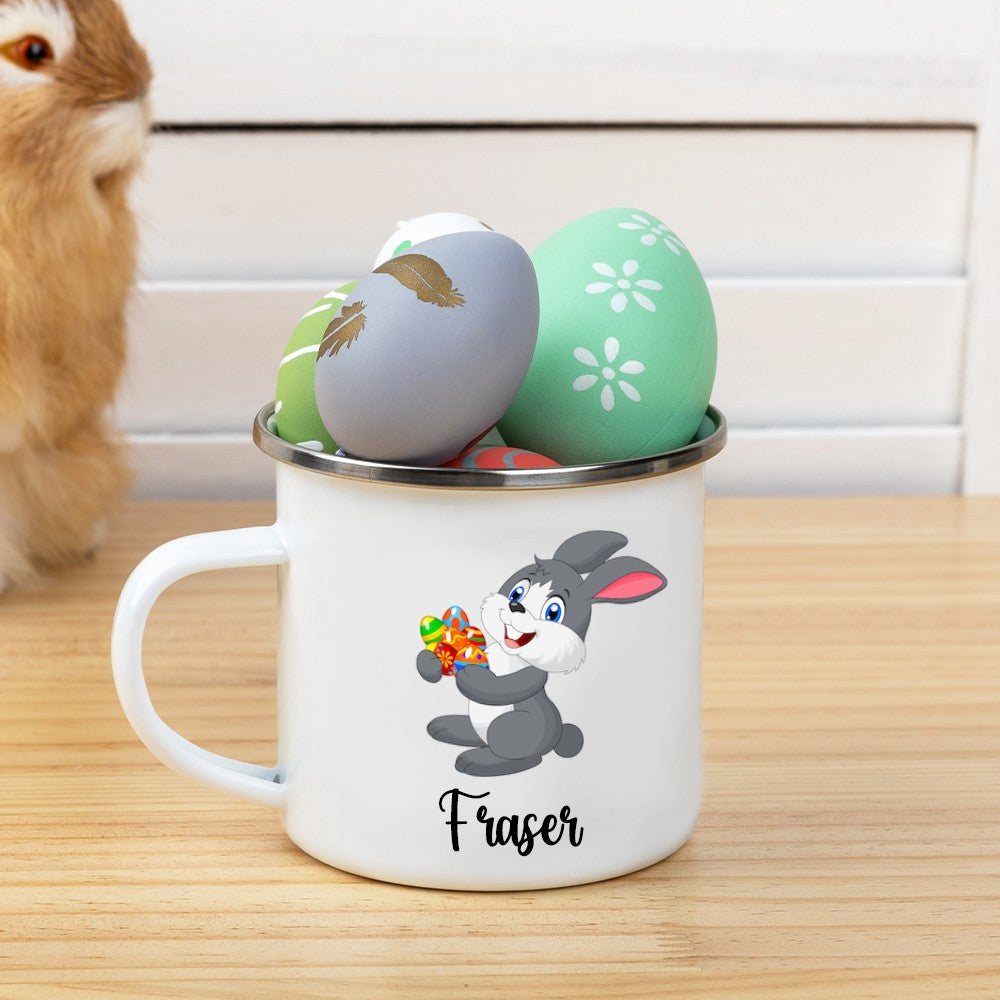 Personalized Name Easter Bunny Mug, Hot Cocoa Coffee Mug for Kid, Easter Basket Stuffer, Easter Party Decoration, Easter Gift for Girl/Boy/Toddler