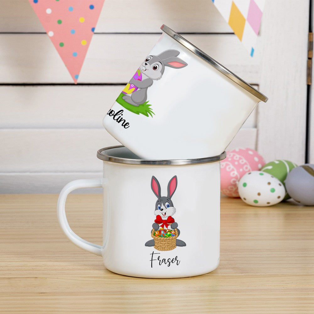 Personalized Name Easter Bunny Mug, Hot Cocoa Coffee Mug for Kid, Easter Basket Stuffer, Easter Party Decoration, Easter Gift for Girl/Boy/Toddler