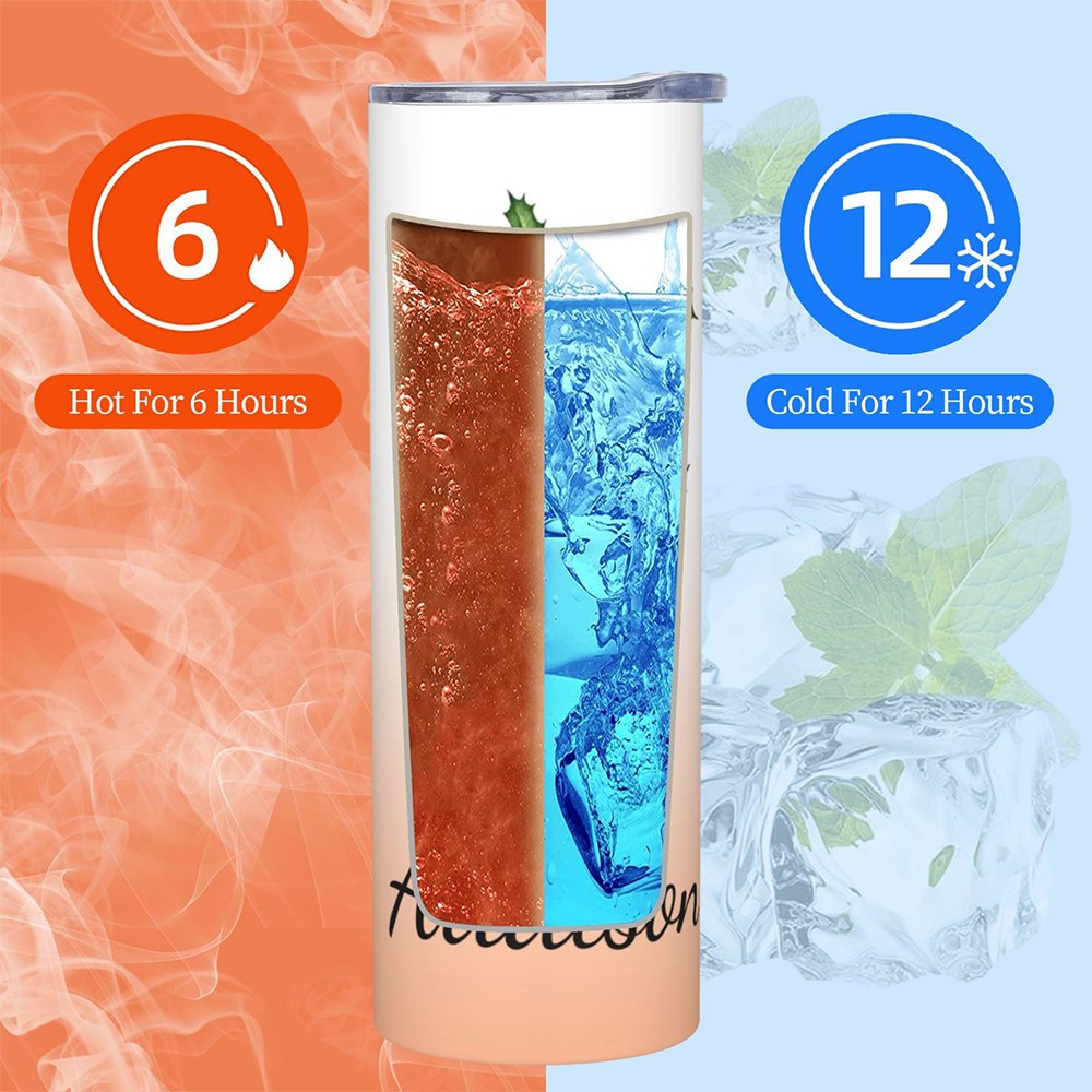 Personalized Birth Flower Tumbler, Stainless Steel 20oz Birth Flower Travel Mug with Straw, Birthday/Mother's Day Gift for Family/Friends/Bridesmaids