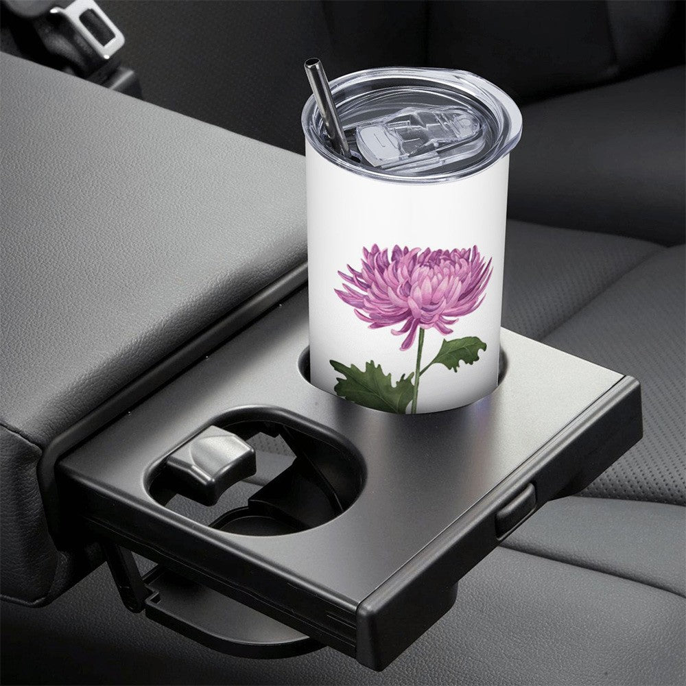 Custom Name Watercolor Birth Flower Gradient Tumbler, Stainless Steel 20oz Birth Flower Travel Mug with Straw, Gift for Family/Friends/Bridesmaids