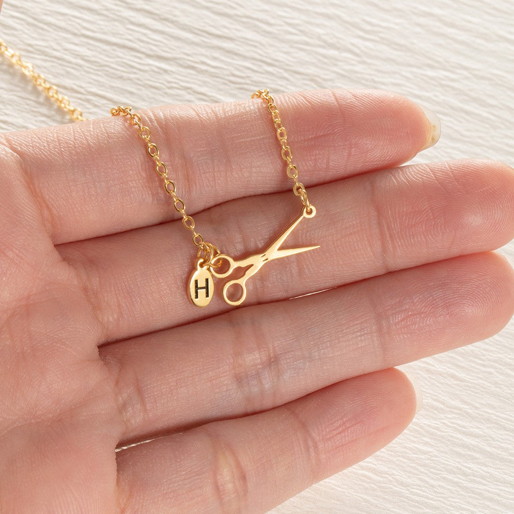 Custom Scissors Necklace for Hairdresser, Dainty Small Scissor Jewelry Sterling Silver, Hairstylist Must Haves, Cosmetology School Graduation Gift