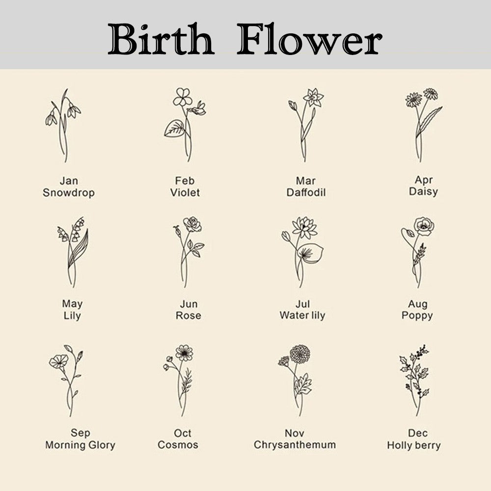 Custom Birth Flower & Name Hand-Held Jewelry Bag, Personalized Portable Floral Travel Jewelry Case, Birthday/Wedding/Anniversary Gift for Women/Her