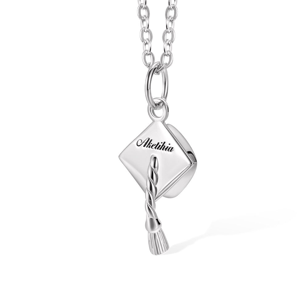 Custom Graduation Cap Charm Necklace/Bracelet, Sterling Silver 925 Mortar Board Hat Pendant, Graduation Gift for Friends/Classmates