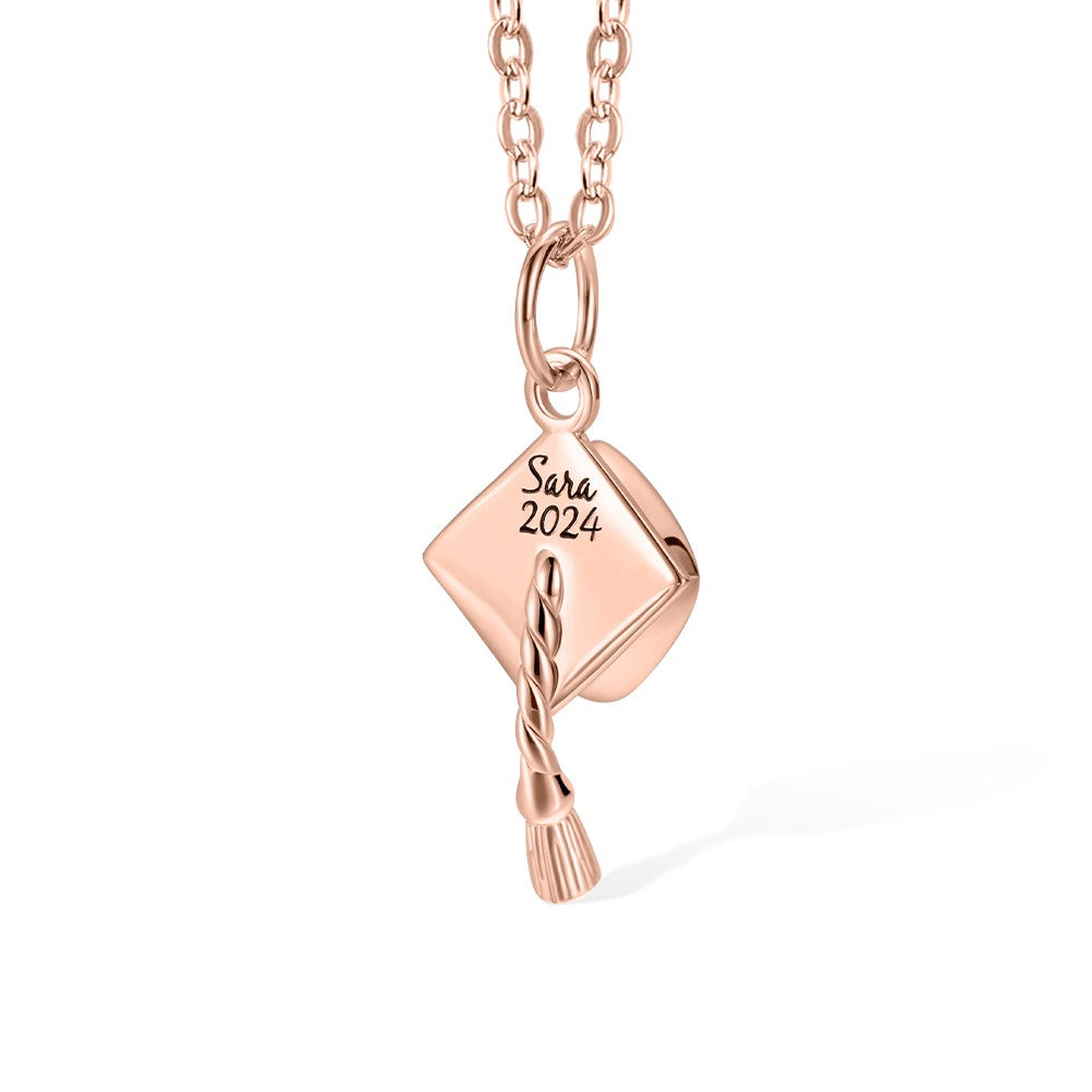 Custom Graduation Cap Charm Necklace/Bracelet, Sterling Silver 925 Mortar Board Hat Pendant, Graduation Gift for Friends/Classmates