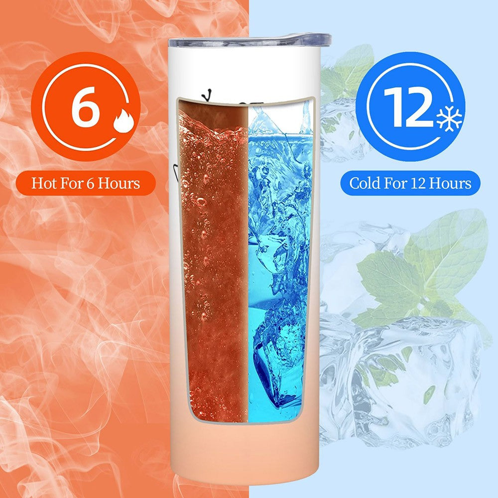 Personalized Birth Flower Name Gradient Tumbler, Custom Stainless Steel Tumbler, Tumbler with Straw & Lid, Birthday/Wedding/Mother's Day Gift for Her