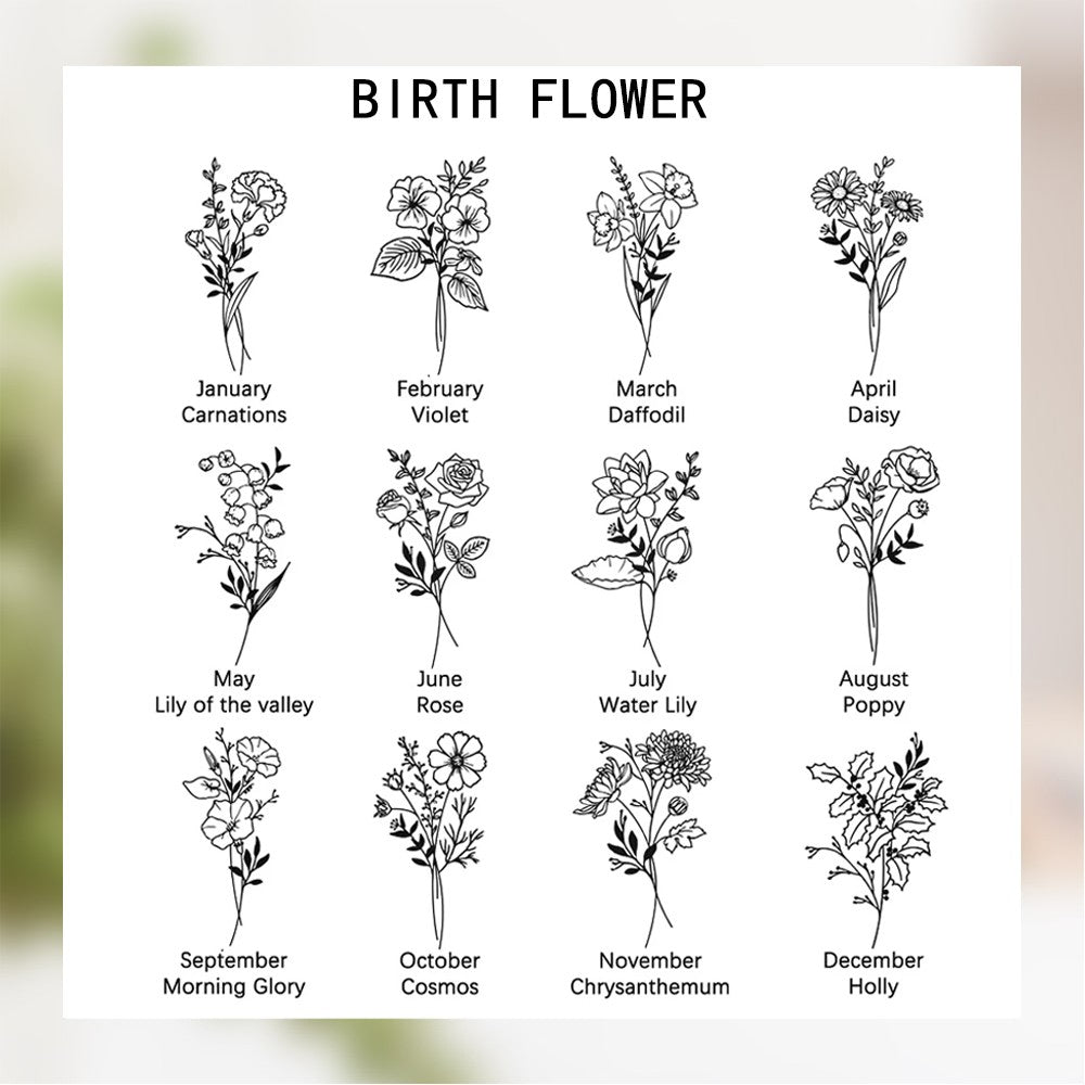 Personalized Name Birth Flower Tumbler with Multiple Colors, 20oz Stainless Steel Tumbler Cup with Straw & Lid, Birthday/Wedding/Mother's Day for Her