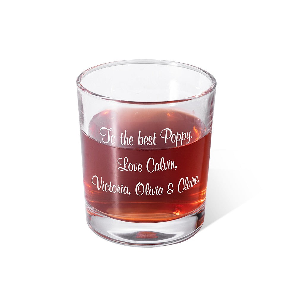 Personalized Handwriting Whiskey Glass, Custom Engraved 10oz Rock Glass, Bourbon Glass Old Fashioned Glass, Father's Day/Birthday Gift for Him/Dad