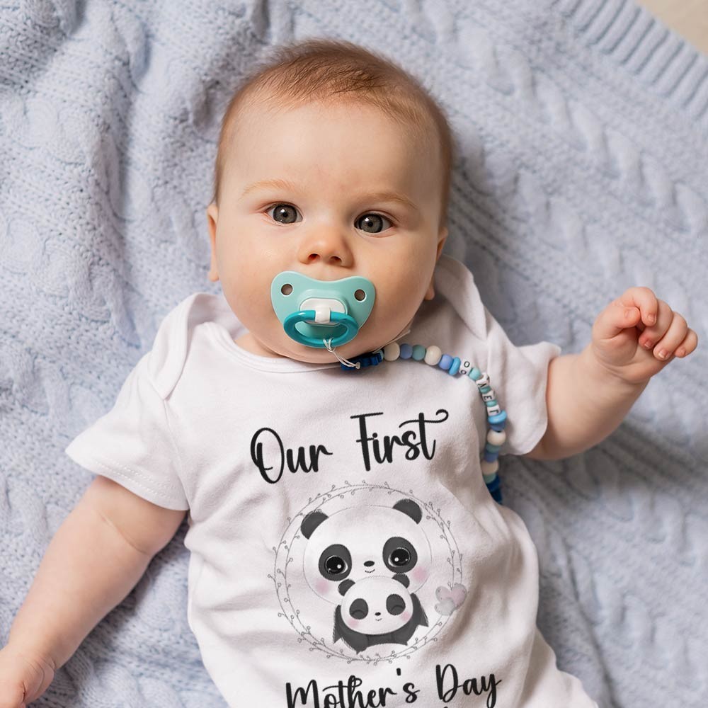 Our First Mother's Day Mom and Baby Set/Matching Shirt, Mummy and Baby Gift, Mama Baby Pandas, T-shirt Bodysuit Romper Babygrow Vest Set, New Mom Gift, Mother's Day Gift