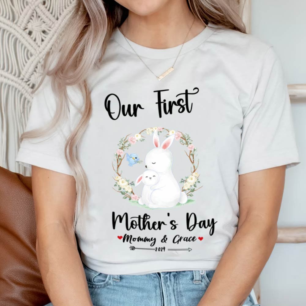 Our First Mother's Day Mom and Baby Set/Matching Shirt, Mummy and Baby Gift, Mama Baby Bunnies, T-shirt Bodysuit Romper Babygrow Vest Set, New Mom Gift, Mother's Day Gift