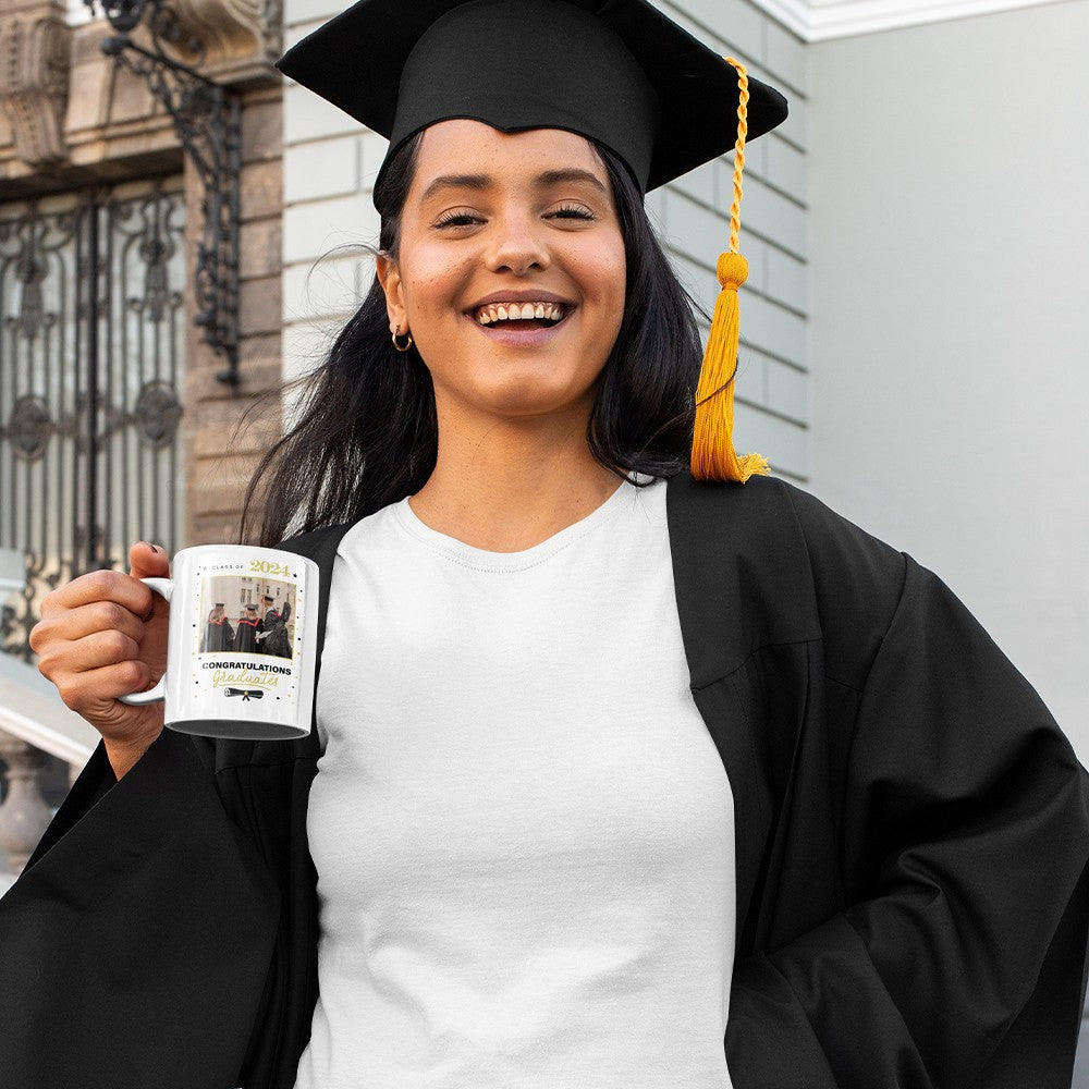 Personalized Photo Graduation Mug Class of 2024, Customized 11oz Coffee Cup for Graduation Party, Graduation Souvenir Gift for Graduate/Master/College