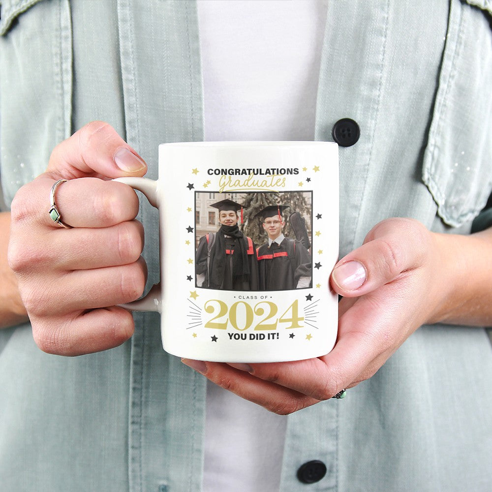 Personalized Photo Graduation Mug Class of 2024, Customized 11oz Coffee Cup for Graduation Party, Graduation Souvenir Gift for Graduate/Master/College