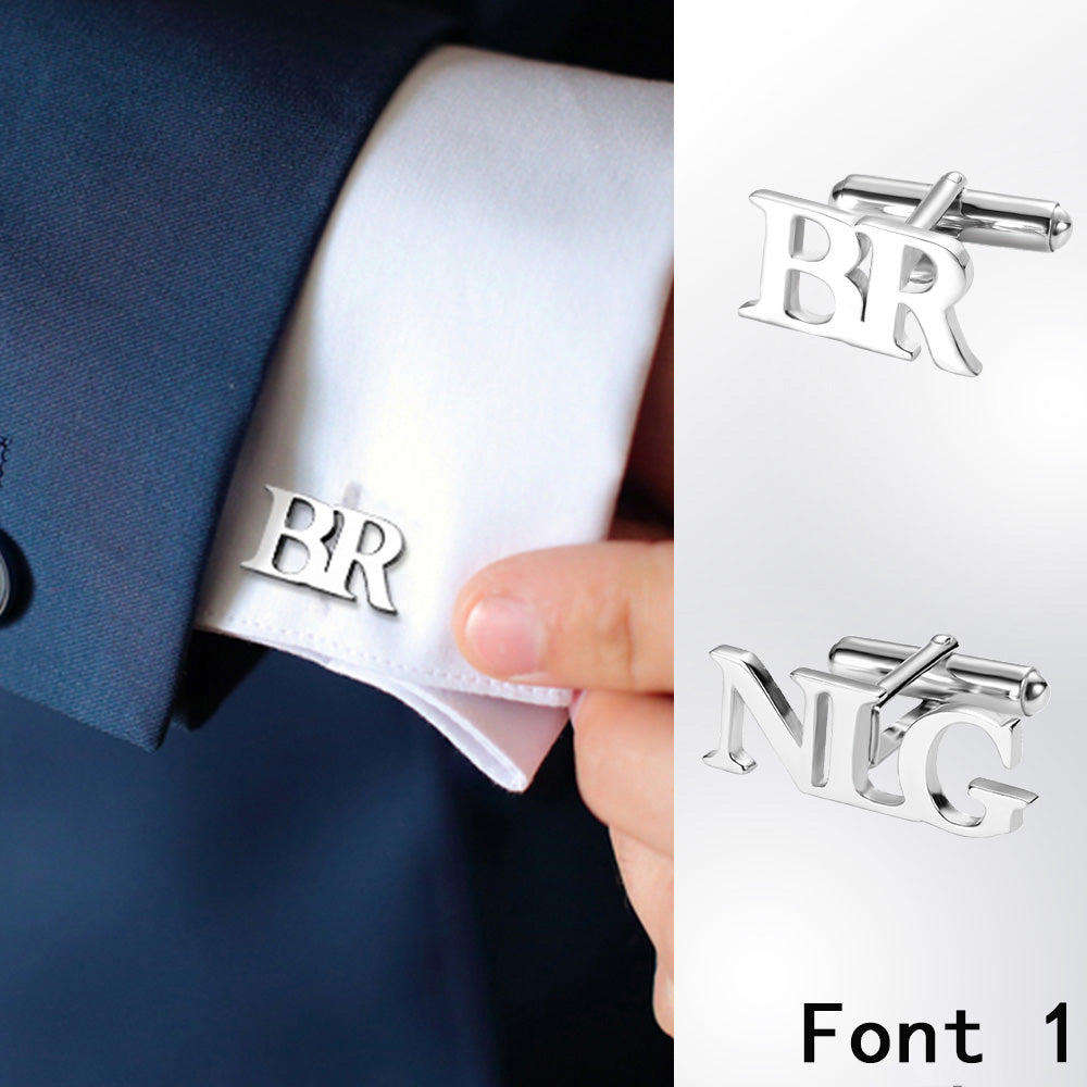 Personalized Monogram Initial Letter Name Cufflinks, Birthday Father's Day Christmas Gift for Men