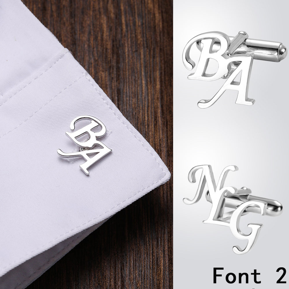 Personalized Monogram Initial Letter Name Cufflinks, Birthday Father's Day Christmas Gift for Men