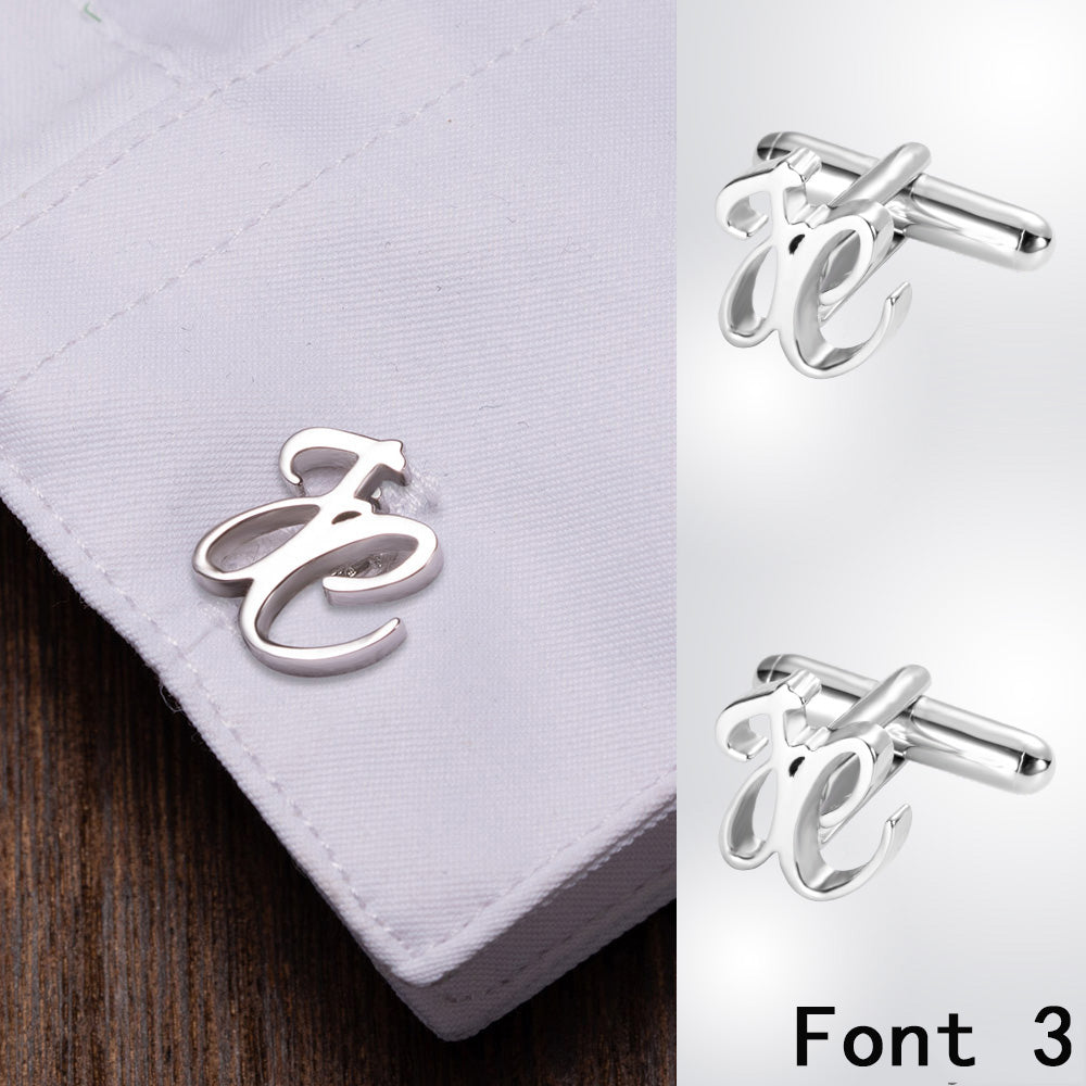 Personalized Monogram Initial Letter Name Cufflinks, Birthday Father's Day Christmas Gift for Men
