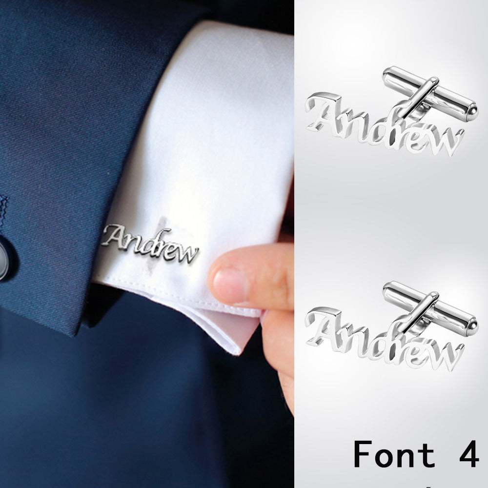Personalized Monogram Initial Letter Name Cufflinks, Birthday Father's Day Christmas Gift for Men