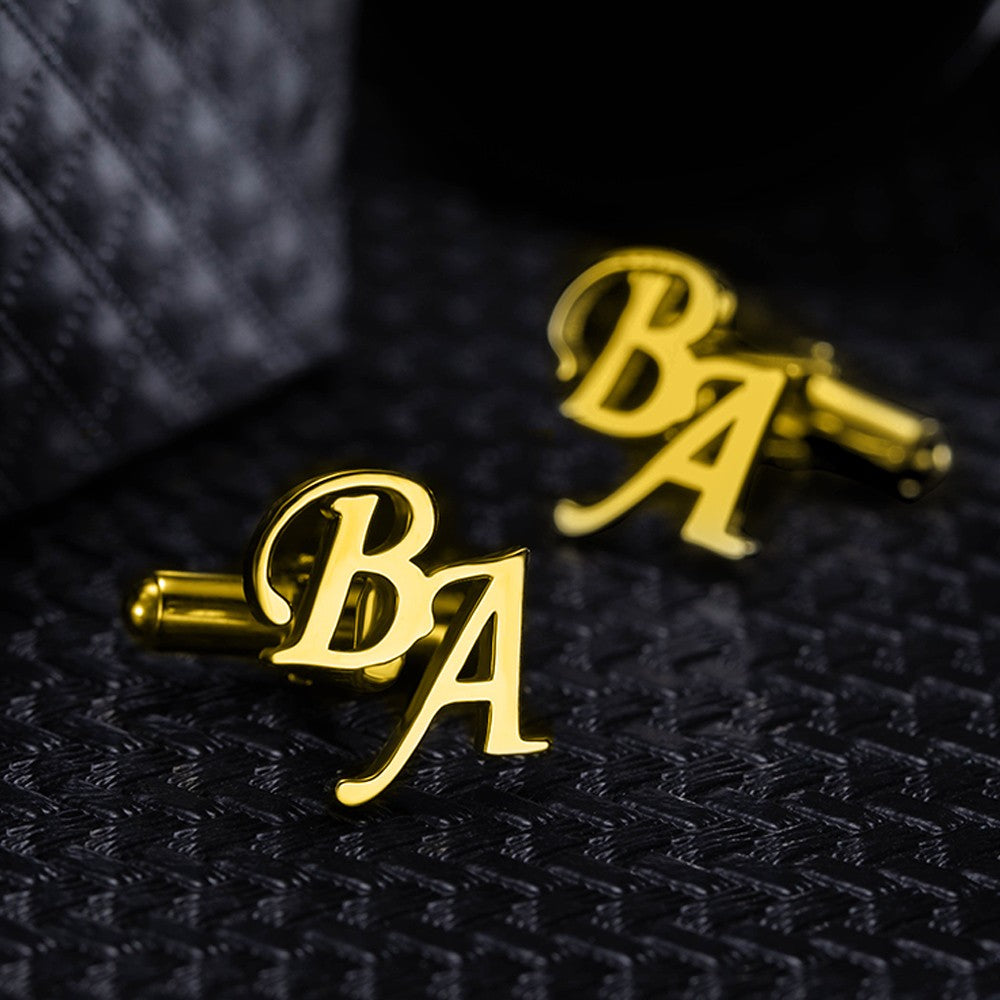 Personalized Monogram Initial Letter Name Cufflinks, Birthday Father's Day Christmas Gift for Men