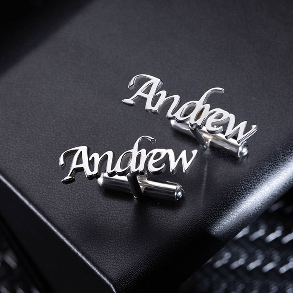 Personalized Monogram Initial Letter Name Cufflinks, Birthday Father's Day Christmas Gift for Men
