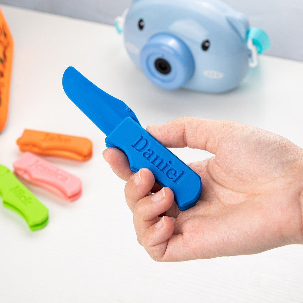 Custom Name 3D Printed Kid's Play Knife, Blade Fidget Toy for Anxiety Stress Relief, Cosplay Prop, Birthday/Christmas/Children's Day Gift for Kids