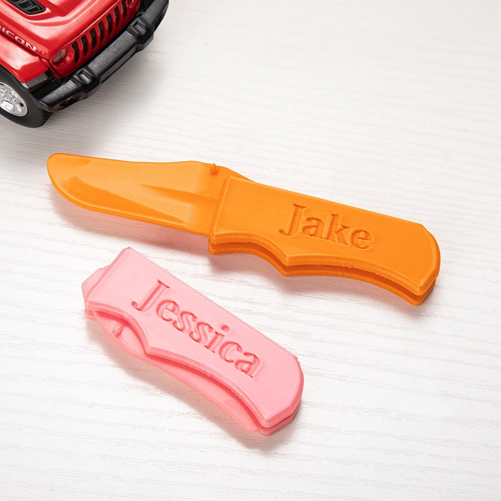 Custom Name 3D Printed Kid's Play Knife, Blade Fidget Toy for Anxiety Stress Relief, Cosplay Prop, Birthday/Christmas/Children's Day Gift for Kids