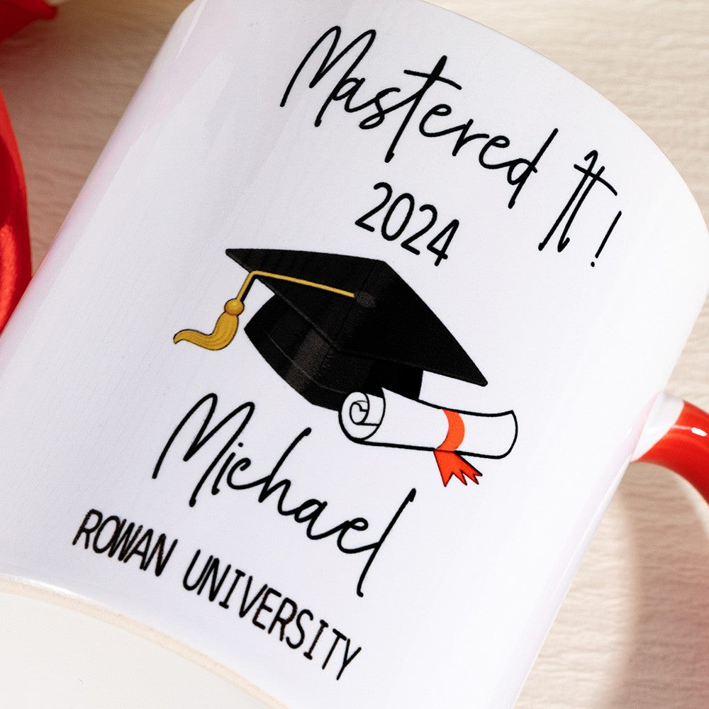 Personalized Master's Degree 11oz Two Tone Ceramic Mug with Name and Year, Class of 2024 Master College Graduate Keepsake, Graduation Gift for Her/Him