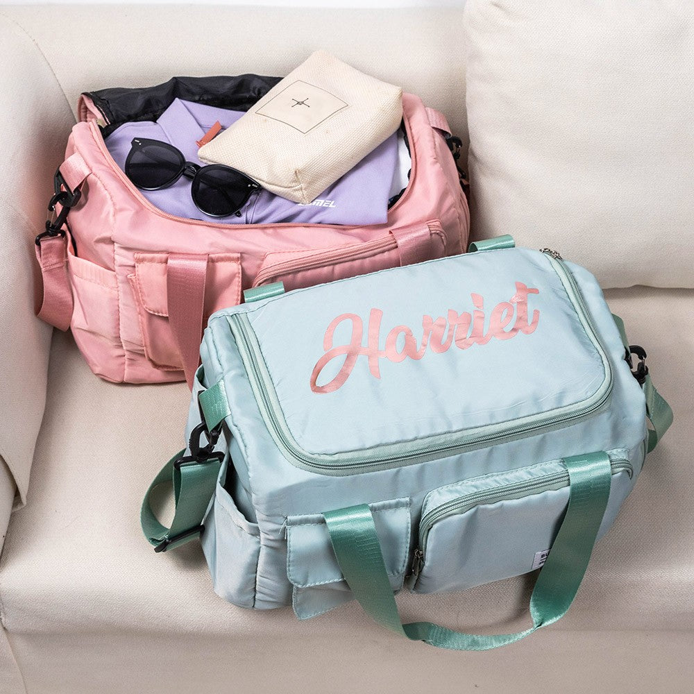 Custom Name Weekender Bag, Personalized Duffle Bag, Waterproof Hospital Bag, Overnight Bag for Women, Birthday/Back to School/Weekend Gift for Girls