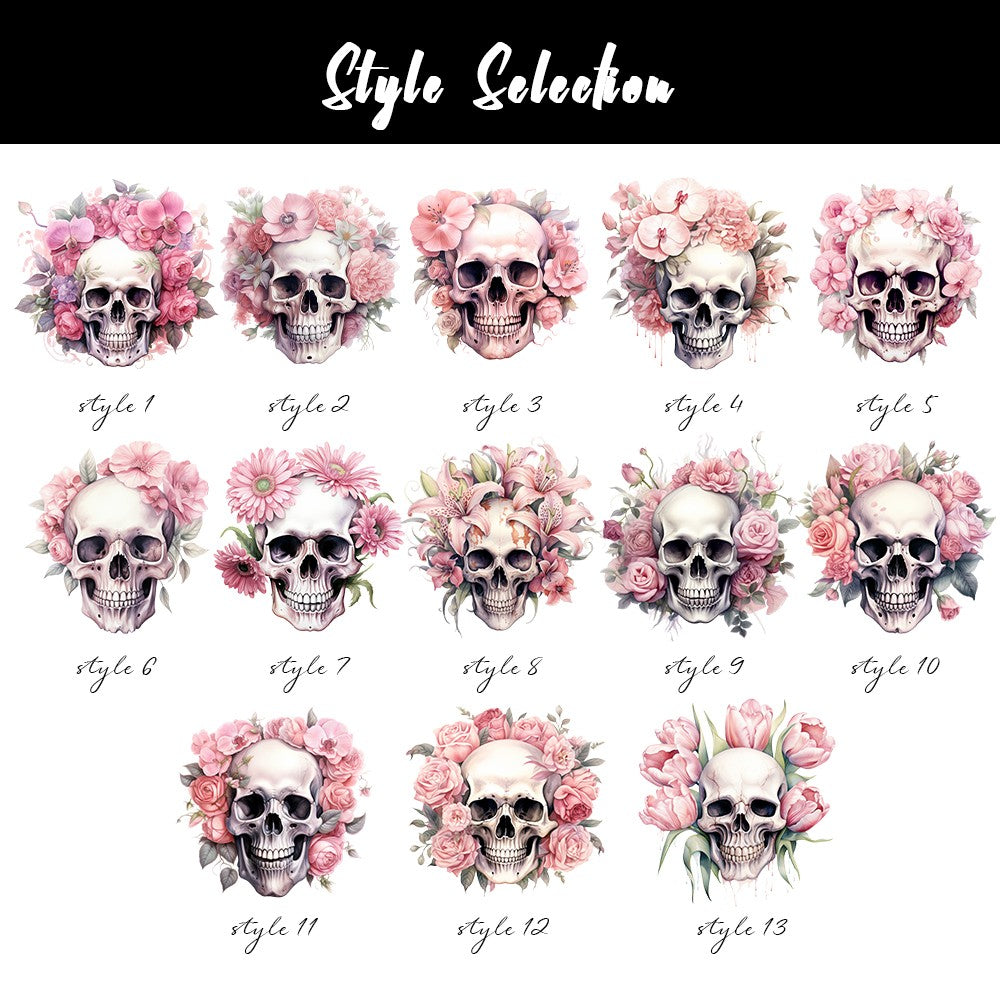 Personalized Name Halloween Flower Skull Design Enamel Mug, 11oz Children's Water Cup, Shatterproof Mug with Handle, Halloween Gift for Family/Girls