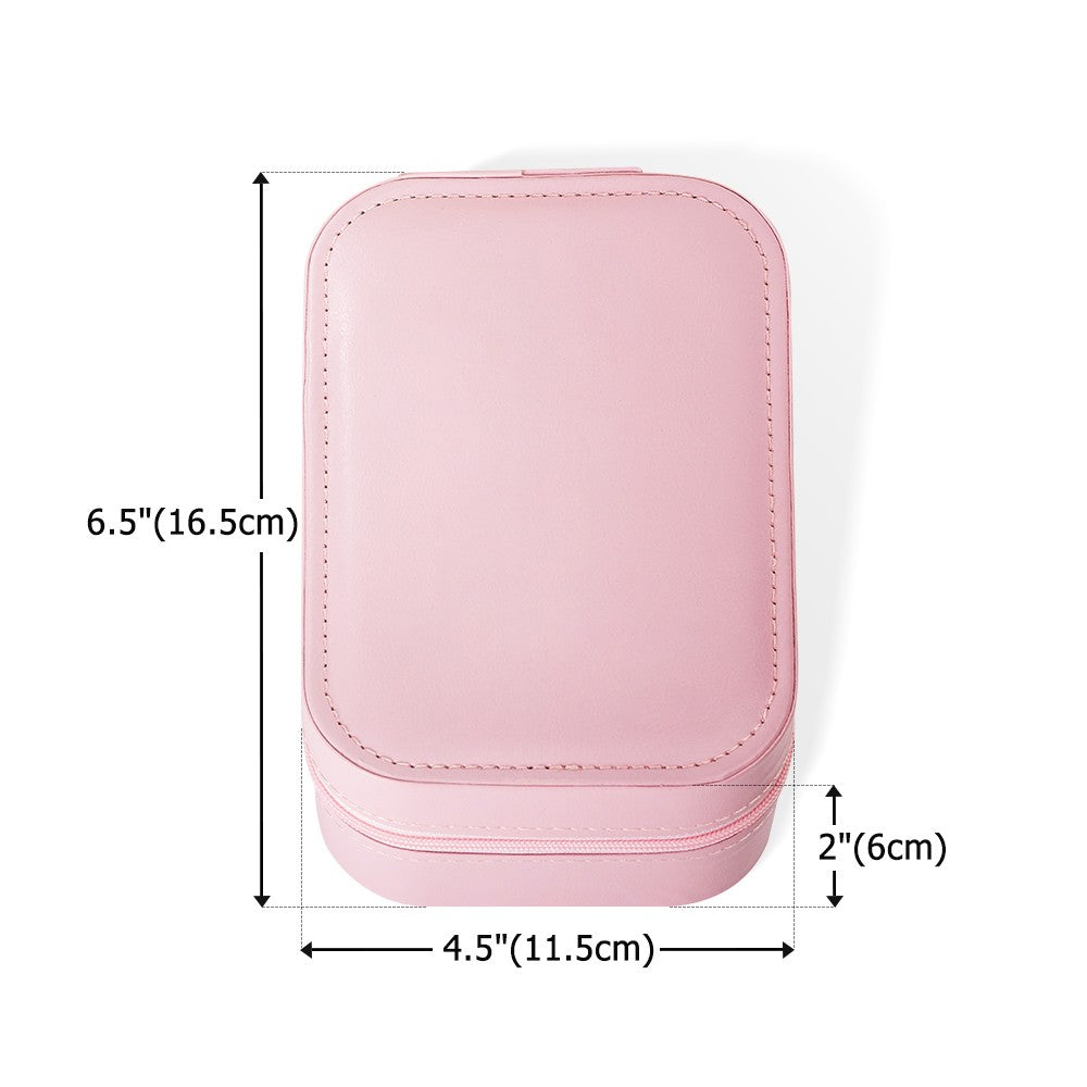 Custom Birth Flower Portable Leather Makeup Box with Name and LED Three-Color Adjustable Makeup Mirror, Travel Essential Birthday Gift for Women