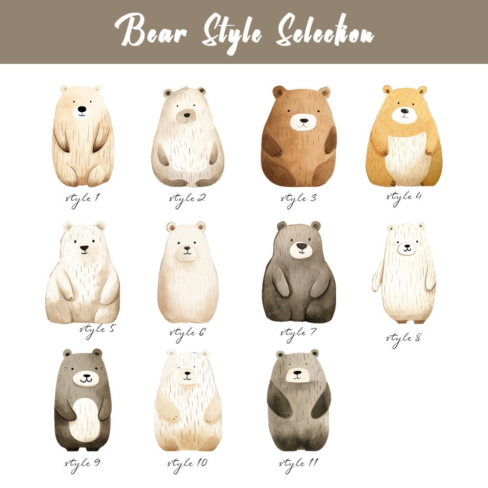 Custom Name Family Bears Pattern Mom and Baby Set, 100% Cotton Mom T-Shirt & Baby Bodysuit, Baby Shower Gift/Christmas for Newborn/Infants/New Moms