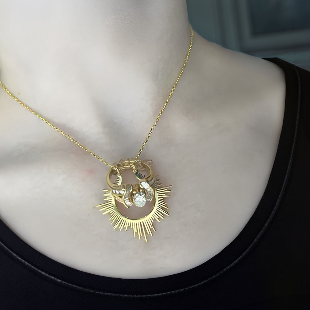 Sun Ring Holder Necklace, Sterling Silver 925 Ring Saver Necklace, Wedding Ring Keeper Jewelry, Birthday/Anniversary Gift for Women/Nurse/Vet/Dentist