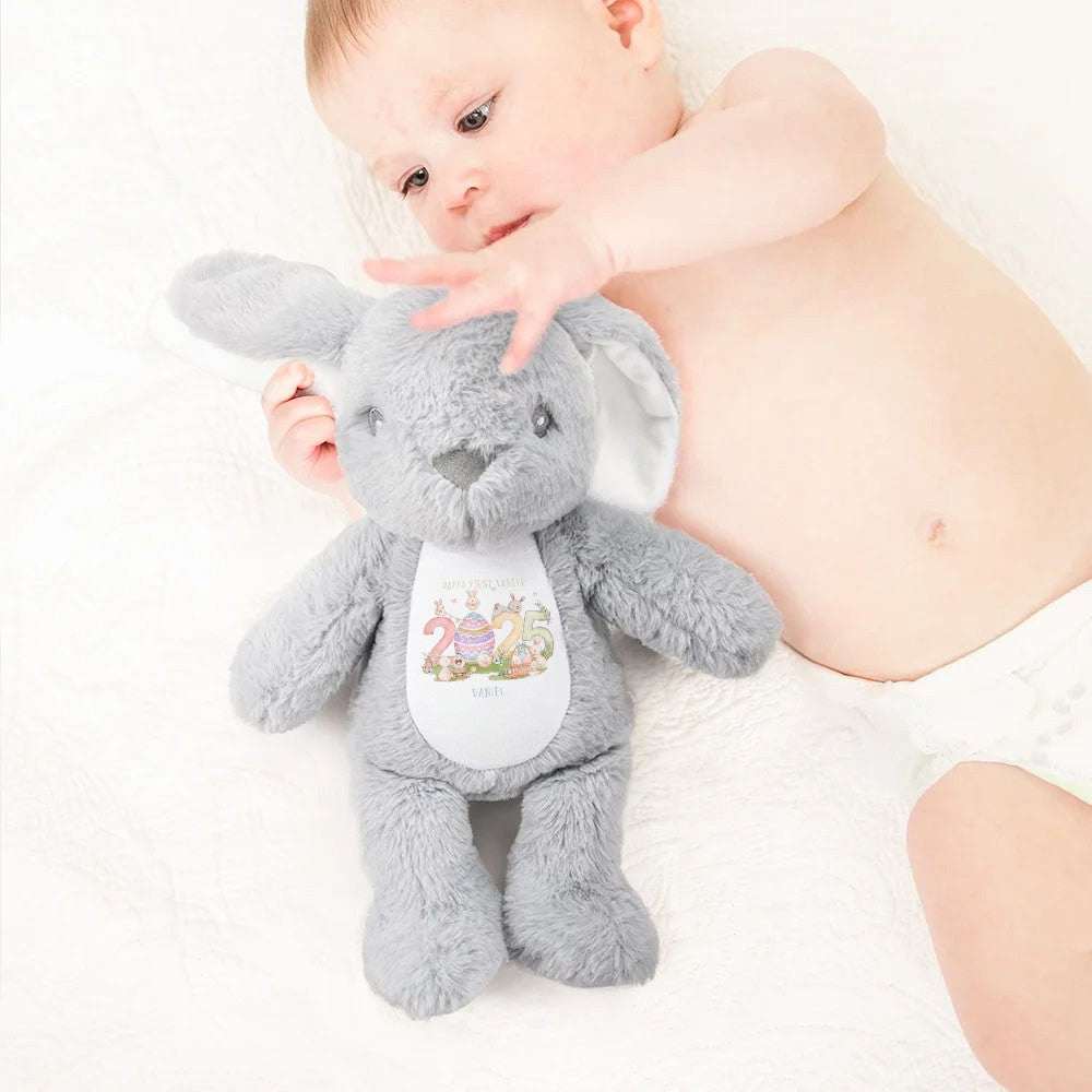 Personalized Baby's First Easter Bunny Gift, Custom Name Easter Stuffed Bunny Toy, Easter Party Decor, Baby Shower Gift, Easter Gift for Baby/Newborn