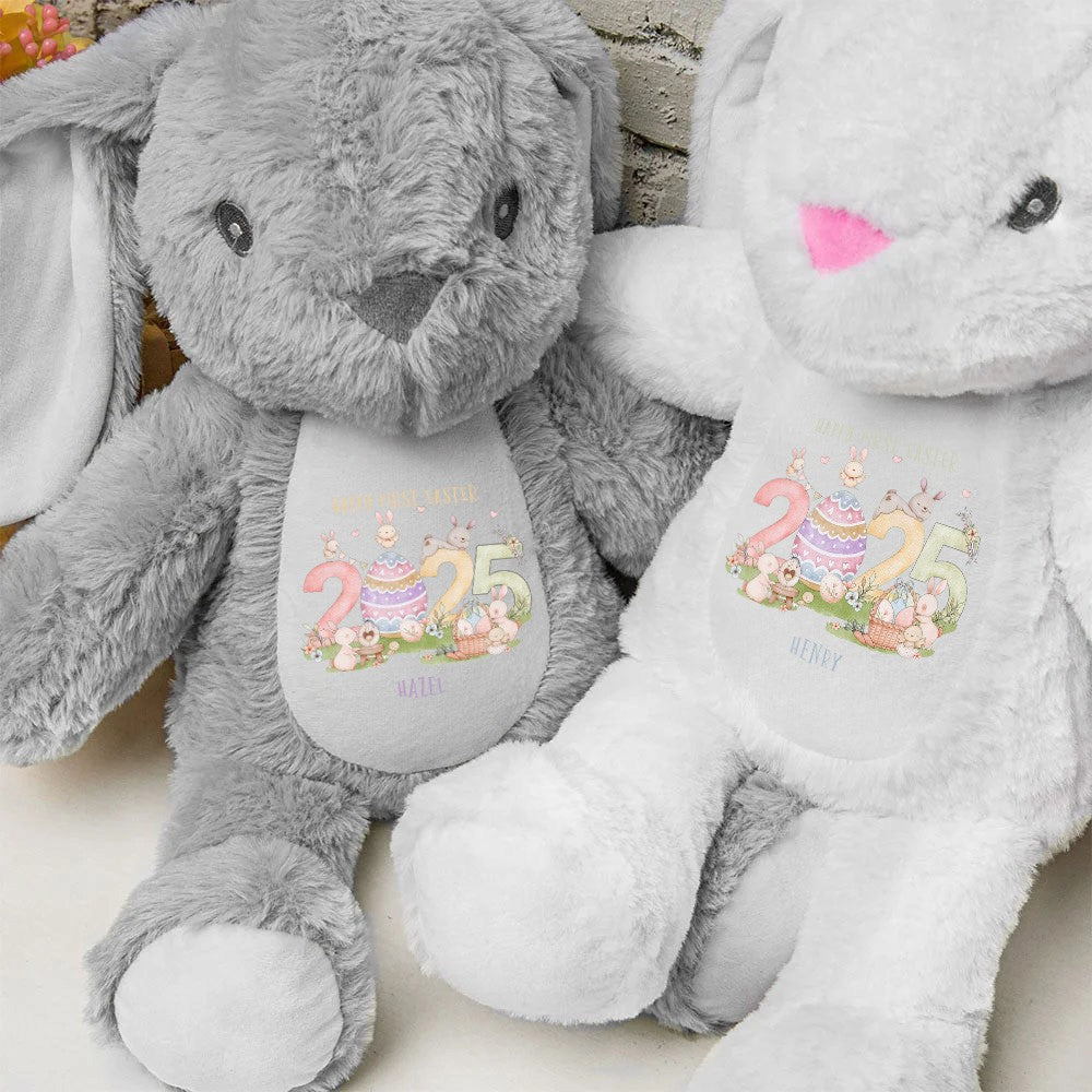 Personalized Baby's First Easter Bunny Gift, Custom Name Easter Stuffed Bunny Toy, Easter Party Decor, Baby Shower Gift, Easter Gift for Baby/Newborn