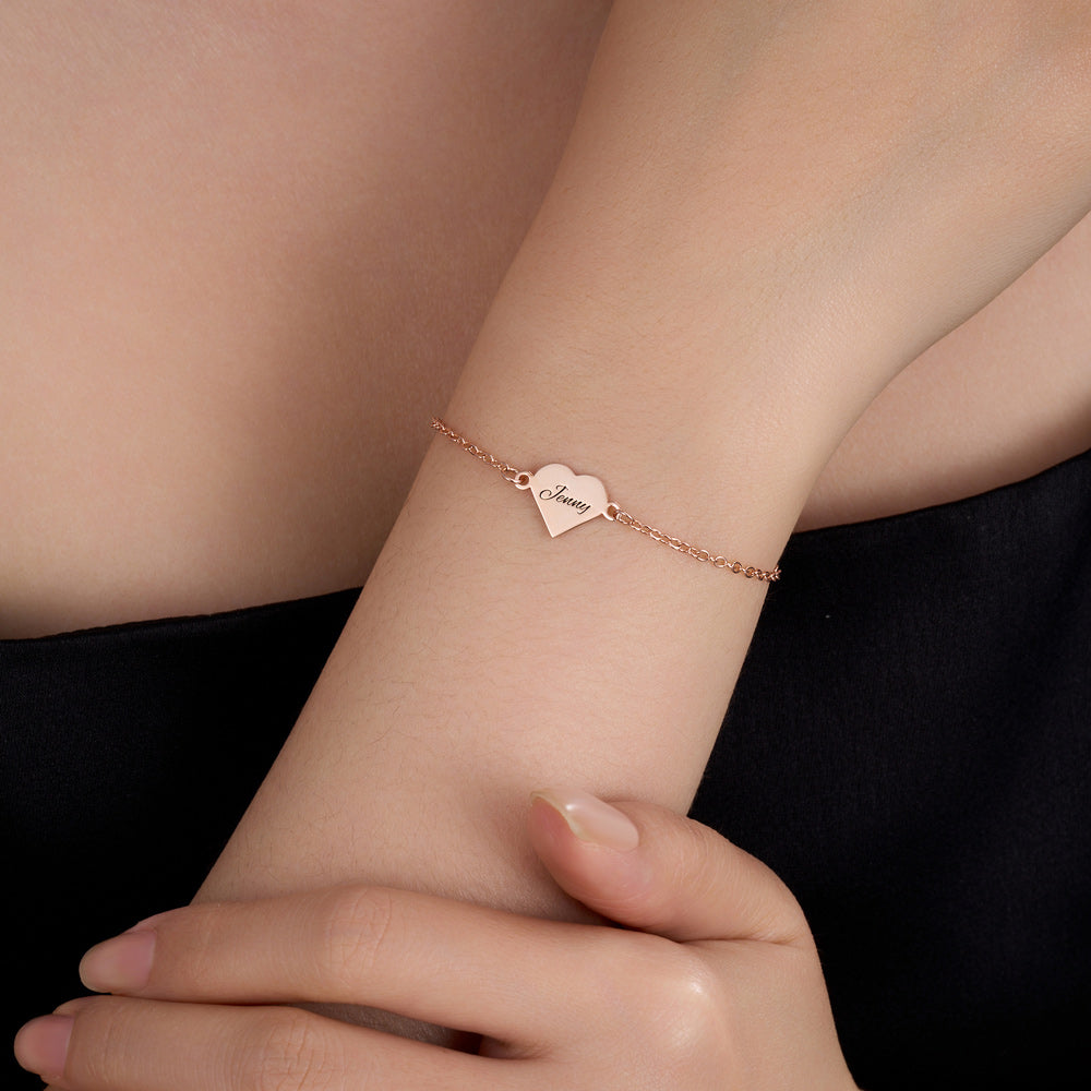 Custom Engraved Multi Heart Bracelet with Names, Sterling Silver 925 Adjustable Bracelet, Valentine's Day/Mother's Day/Birthday Gift for Her/Mom/BFF