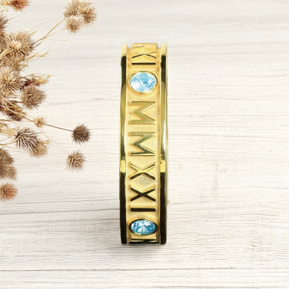 Personalized Roman Numeral Graduation Ring with Birthstone, High School University Class Ring, Class of 2025 Graduation Jewelry, Gift for Graduate/Her