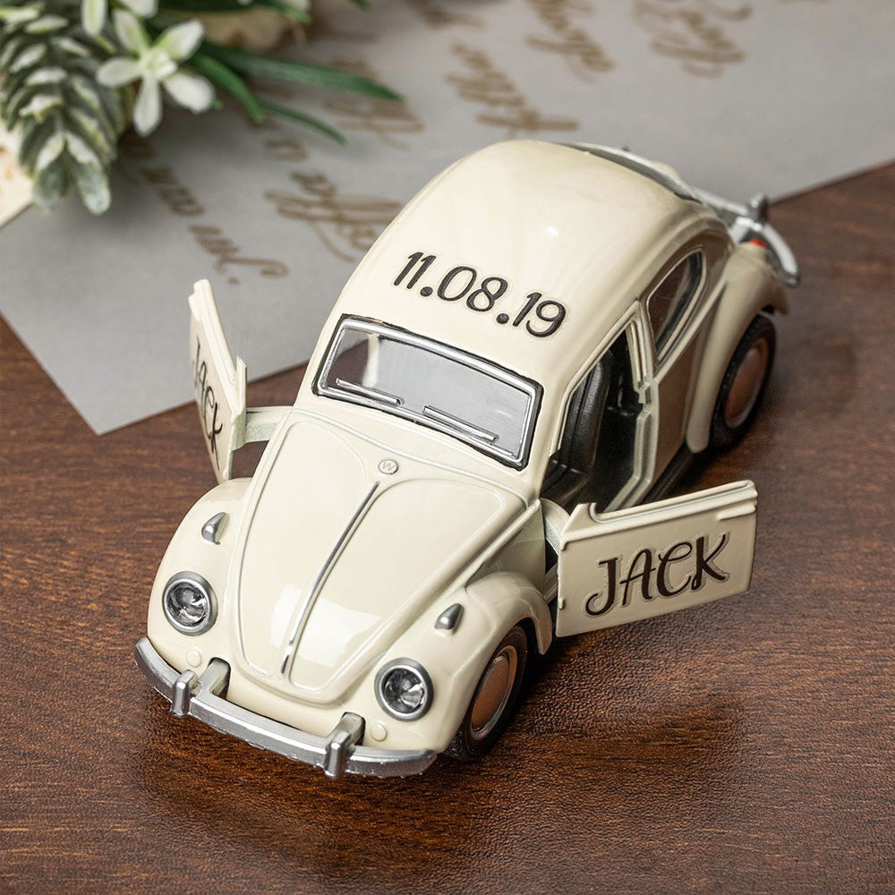 Personalized Name Mini Car Model, Mini Beetle Toy Car, Thank You Gift, Wedding Party Gift, Wedding Favors, Groomsmen Gifts, Gift for Page Boy