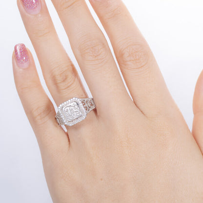 Personalized CZ Monogram Ring