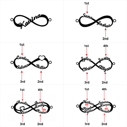 Customized Infinity Bracelet in Silver