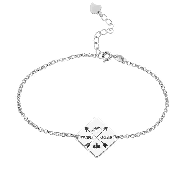 Engraved Wanderer Bracelet Sterling Silver