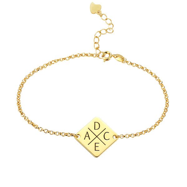 Engraved Wanderer Bracelet Sterling Silver