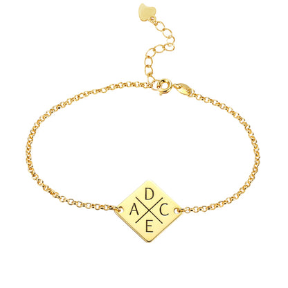 Engraved Wanderer Bracelet Sterling Silver
