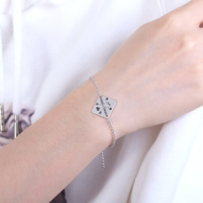Engraved Wanderer Bracelet Sterling Silver