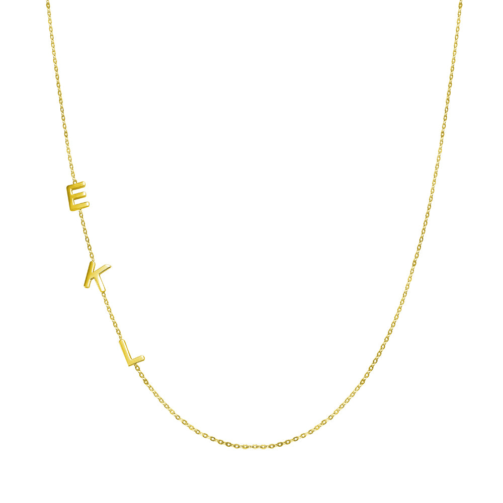 Customized Sideways Initial Necklace, Mother's Day Gifts, for Mom, for Her