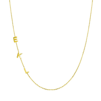 Customized Sideways Initial Necklace, Mother's Day Gifts, for Mom, for Her