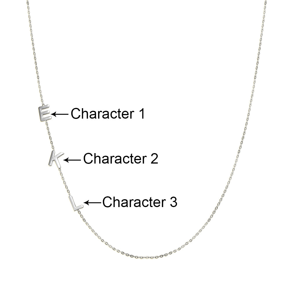 Customized Sideways Initial Necklace, Mother's Day Gifts, for Mom, for Her
