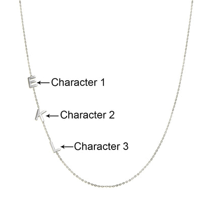 Customized Sideways Initial Necklace, Mother's Day Gifts, for Mom, for Her