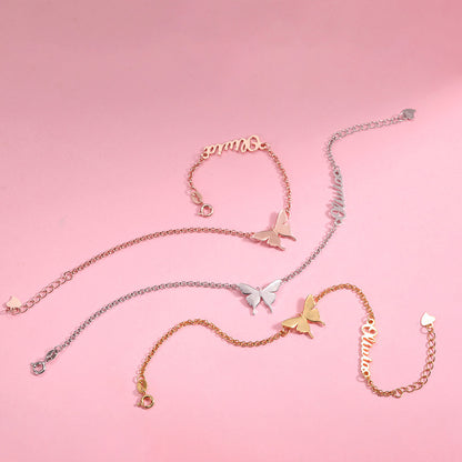 Customized Butterfly Name Anklet