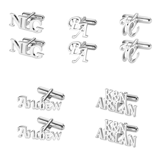 Personalized Monogram Initial Letter Name Cufflinks, Birthday Father's Day Christmas Gift for Men
