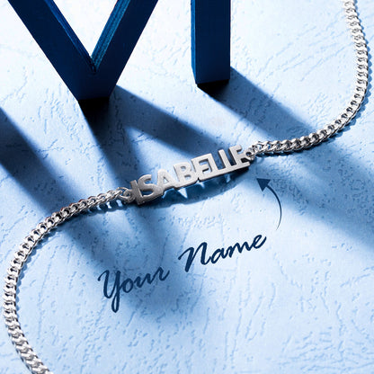Personalized Bold Curb Chain Name Bracelet/Anklet